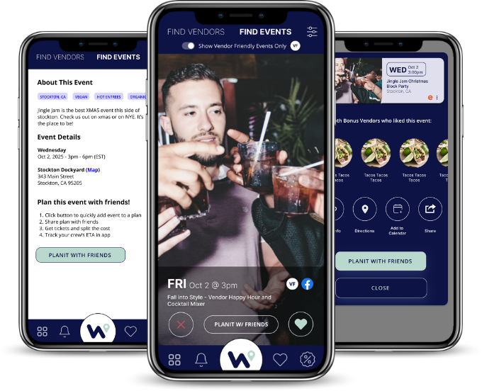 WKND app is built by vendors for vendors - find the best local vendor events with WKND